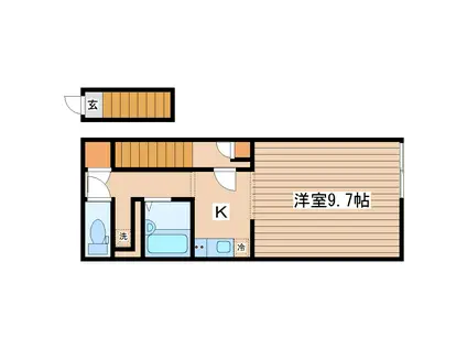 ジュネス(ワンルーム/2階)の間取り写真