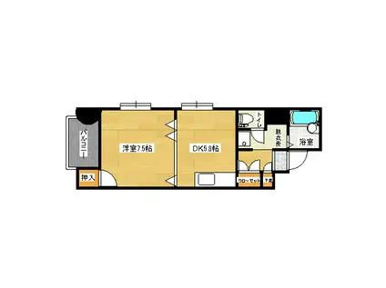 リファレンス北方II(1DK/2階)の間取り写真