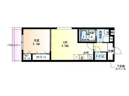 フジパレス西宮春風公園III番館(1LDK/3階)の間取り写真