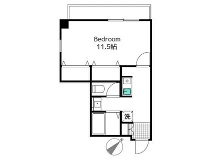 グランファミリア(1K/1階)の間取り写真
