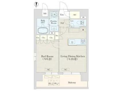 グランレスト渋谷大山町(1LDK/5階)の間取り写真