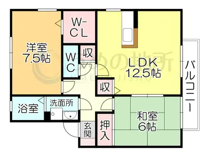 メルベーユ・ドミールB棟(2LDK/2階)の間取り写真