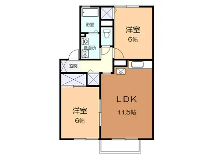 CASA 21(2LDK/1階)の間取り写真