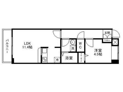レキシントン・スクエア萩野町(1LDK/3階)の間取り写真