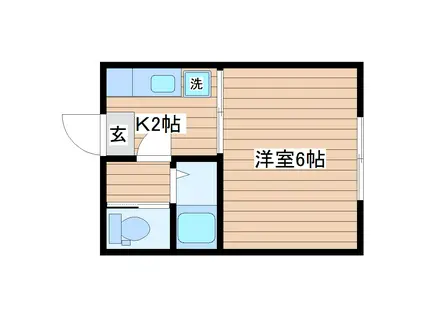 メゾンあいB(1K/1階)の間取り写真