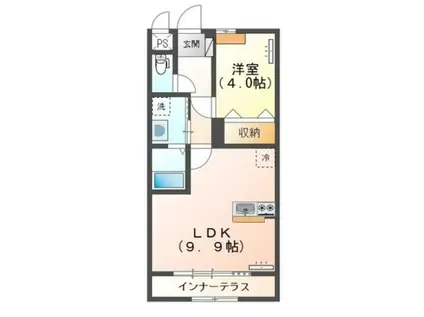 BELIEVE HANAZONO (1LDK/1階)の間取り写真