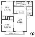 グランソレイユC棟(2LDK/2階)の間取り写真