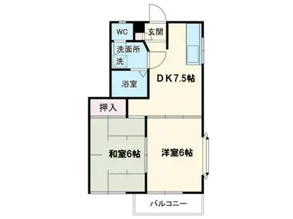 コーポ愛II(2DK/2階)の間取り写真