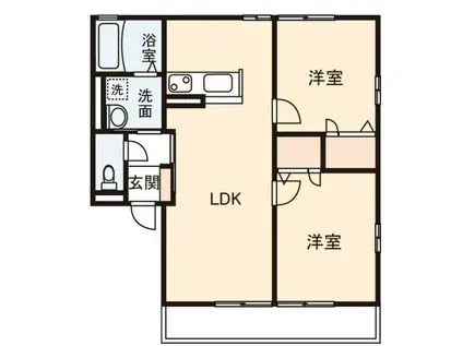 カイベールB 101(2LDK/1階)の間取り写真