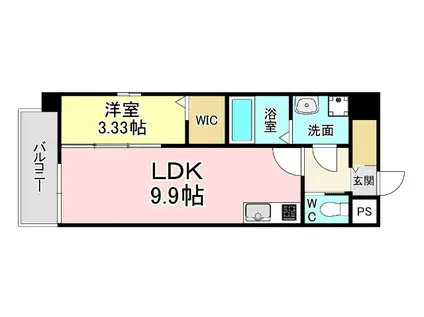 AMITAVA(1LDK/3階)の間取り写真