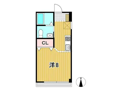 PARTIRE(1K/2階)の間取り写真