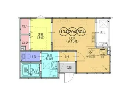 FSTYLE恵我之荘(1LDK/2階)の間取り写真