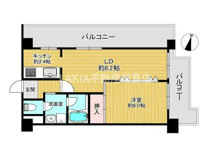淀川リバーサイドヴィラ(1LDK/7階)の間取り写真