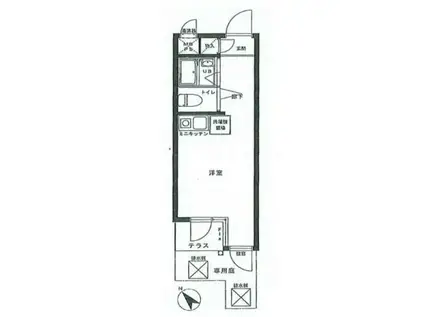 ライオンズマンション上池台第2(ワンルーム/1階)の間取り写真