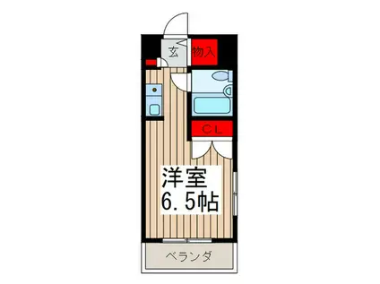 メゾン市川(ワンルーム/2階)の間取り写真