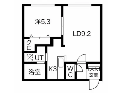 グランメール本郷通9(1LDK/2階)の間取り写真