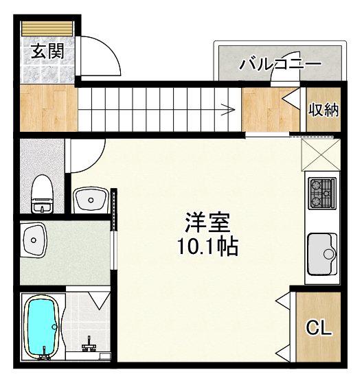 シャインラッシュII(ワンルーム/2階)の間取り写真