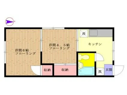 メゾン旭丘(2K/1階)の間取り写真