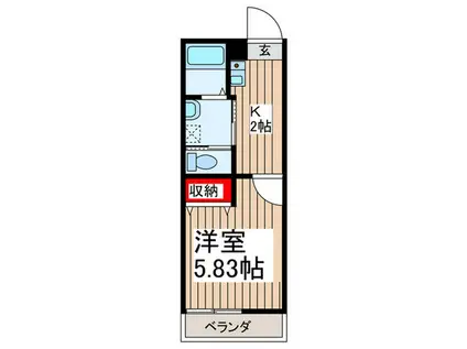 新河岸共同(1K/3階)の間取り写真