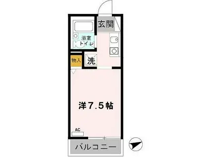 メゾンドアヴニール名谷(ワンルーム/2階)の間取り写真