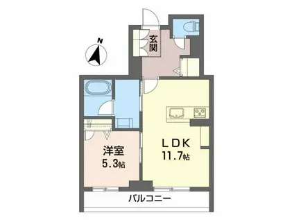 FORENA上杉(1LDK/4階)の間取り写真