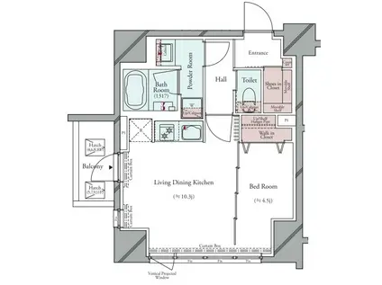 GRAN PASEO 広尾 (1LDK/8階)の間取り写真