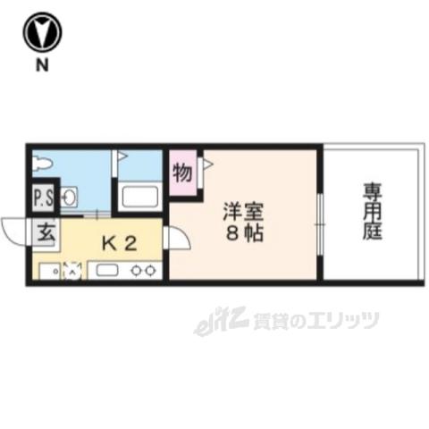 フラッティ丸太町御前(1K/1階)の間取り写真