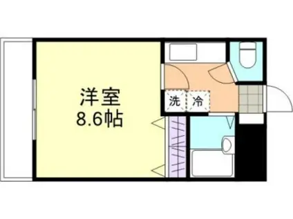 サンライズ玉島4号棟(1K/3階)の間取り写真