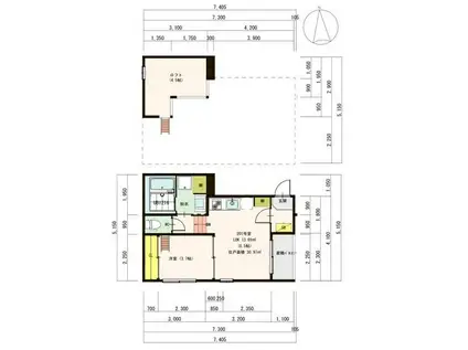 ハーモニーテラス東大杉町(1LDK/1階)の間取り写真