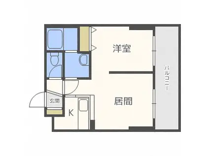 ビッグパレス南12条(1LDK/3階)の間取り写真