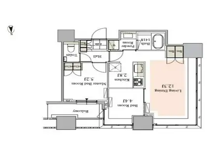 タワーコート北品川(2LDK/33階)の間取り写真