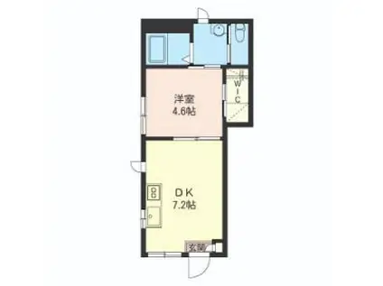 サザンカ(1DK/1階)の間取り写真