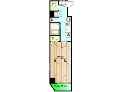 シャンティオンV(1K/3階)の間取り写真