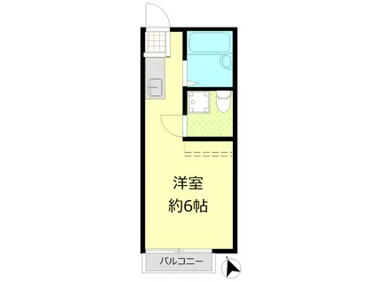 アイコーポ白楽(ワンルーム/2階)の間取り写真