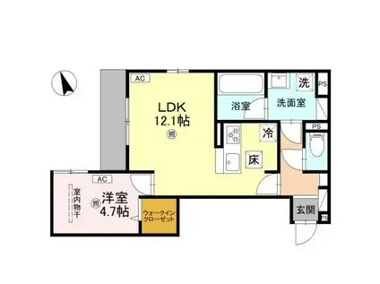 トリシア千躰(1LDK/3階)の間取り写真