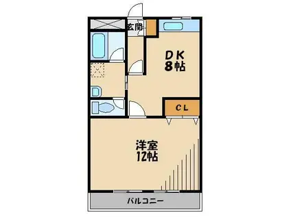 メゾンドエルセ(1DK/1階)の間取り写真