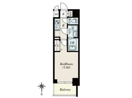 S-RESIDENCE名駅ノースII(1K/3階)の間取り写真