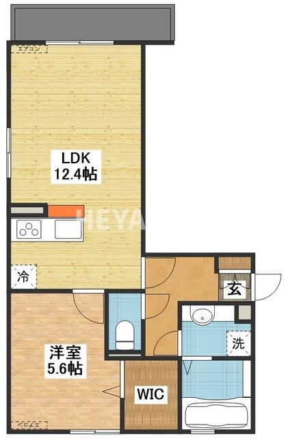 ラフィット(1LDK/2階)の間取り写真