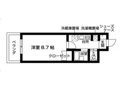 新百合グリーンハウス(ワンルーム/4階)の間取り写真