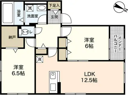 SUNRIZE(2LDK/1階)の間取り写真