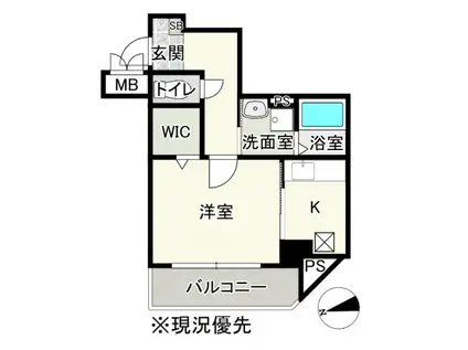 ヴィラニコット(1K/4階)の間取り写真