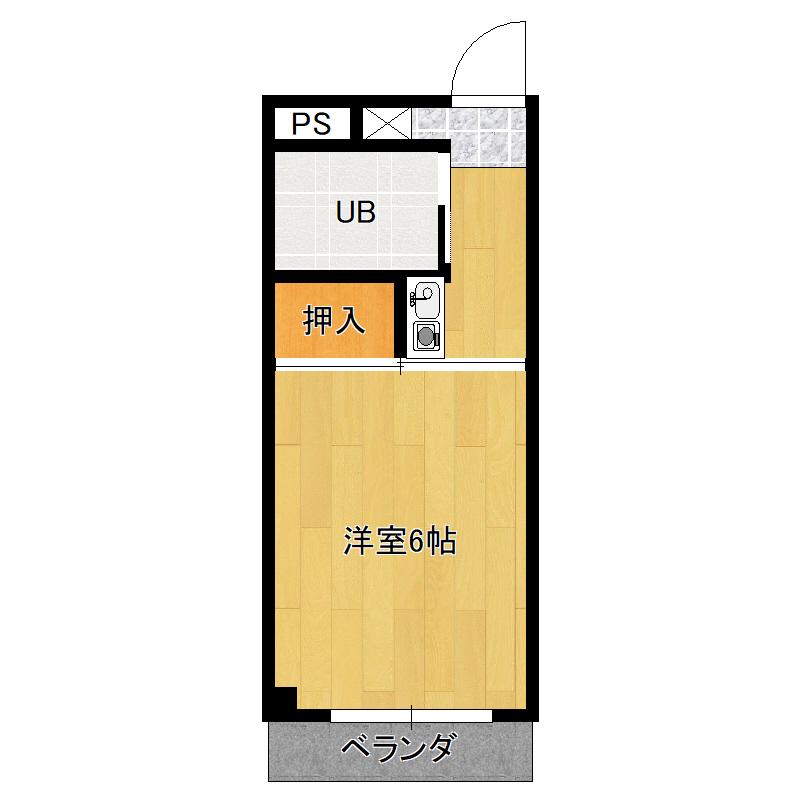 セジュール晴山III(1K/2階)の間取り写真