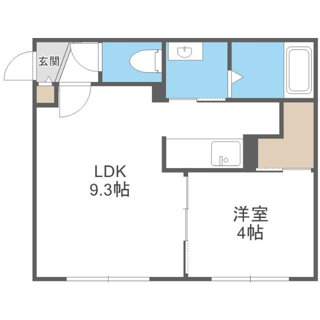 LIEN F・VILLAGE(1LDK/1階)の間取り写真