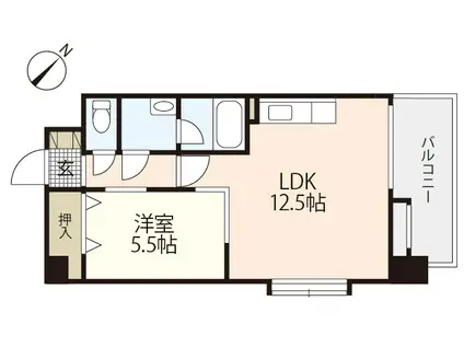 第3中田ビル(1LDK/8階)の間取り写真