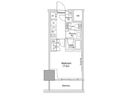 ザ・パークハビオ荏原中延駅前(1K/6階)の間取り写真