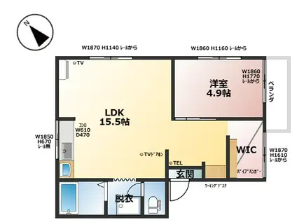 ファミールウエノC(1SLDK/2階)の間取り写真