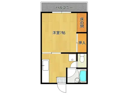 ハイツ路川II(1K/1階)の間取り写真