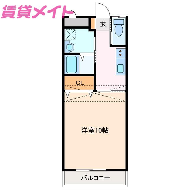 オリーブ千代崎(1K/1階)の間取り写真