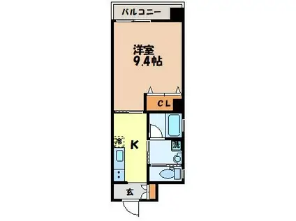 AVENUE緑(1K/3階)の間取り写真