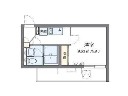 クレイノZERO 3(1K/1階)の間取り写真